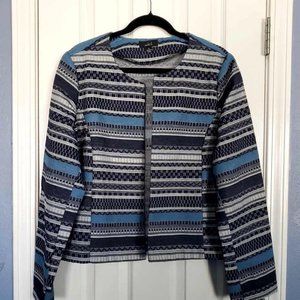 Women's XL Violet B.  Navy Blue Striped Jacket